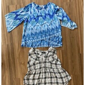 Torrid Sleeveless / JM Collection Set of 2 Women's Blouses (Size 2XL) Blue